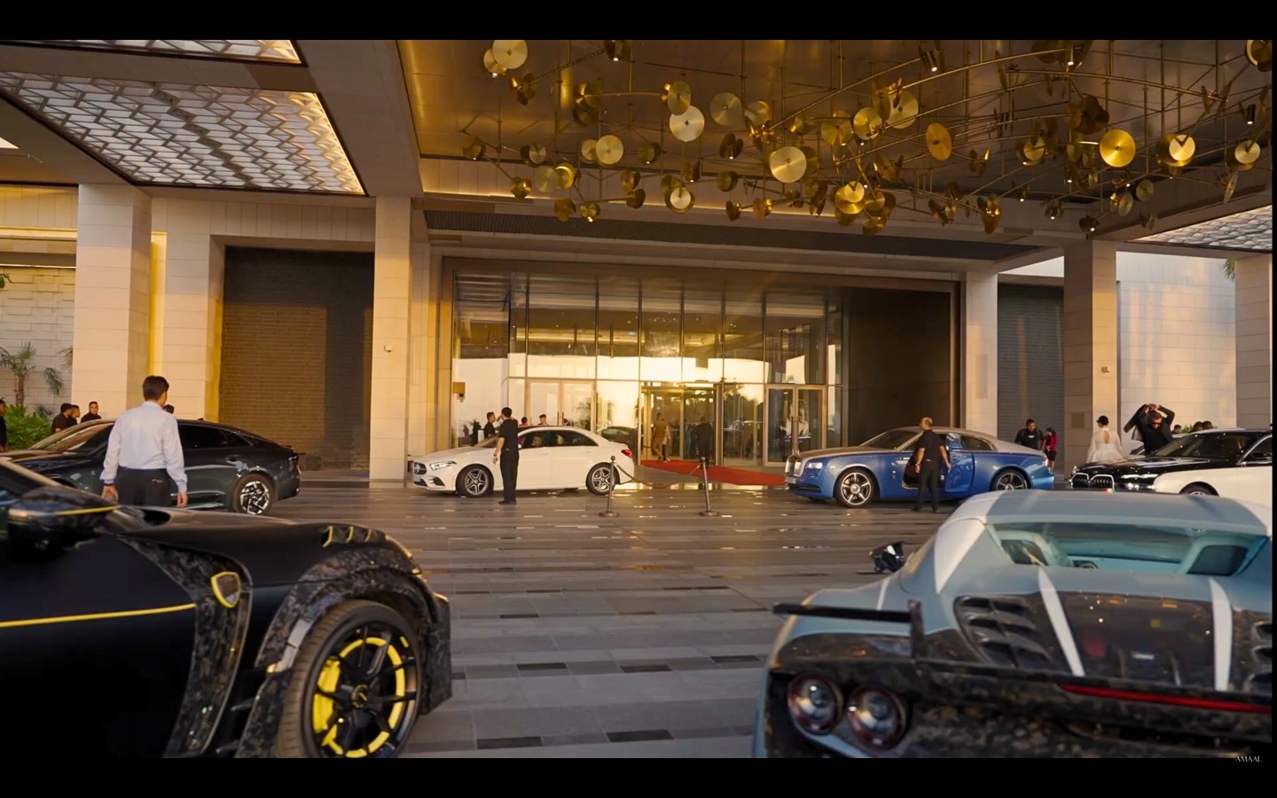 Luxury cars and event setting at the MANSORY Residence launch